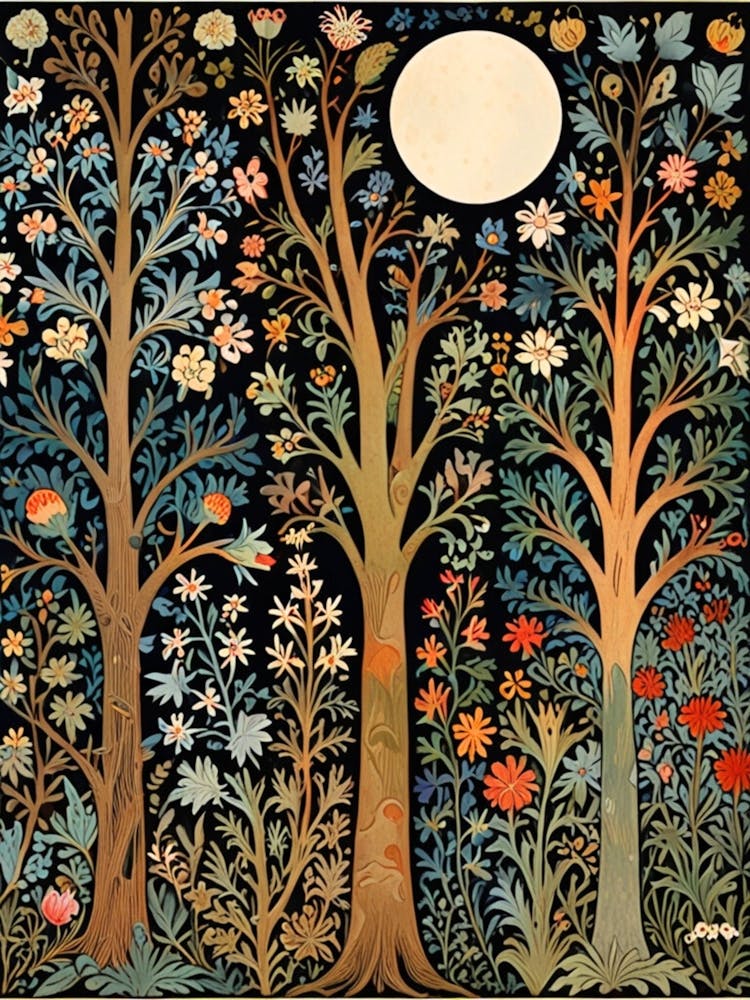 William Morris Moonlight In The Forest 186