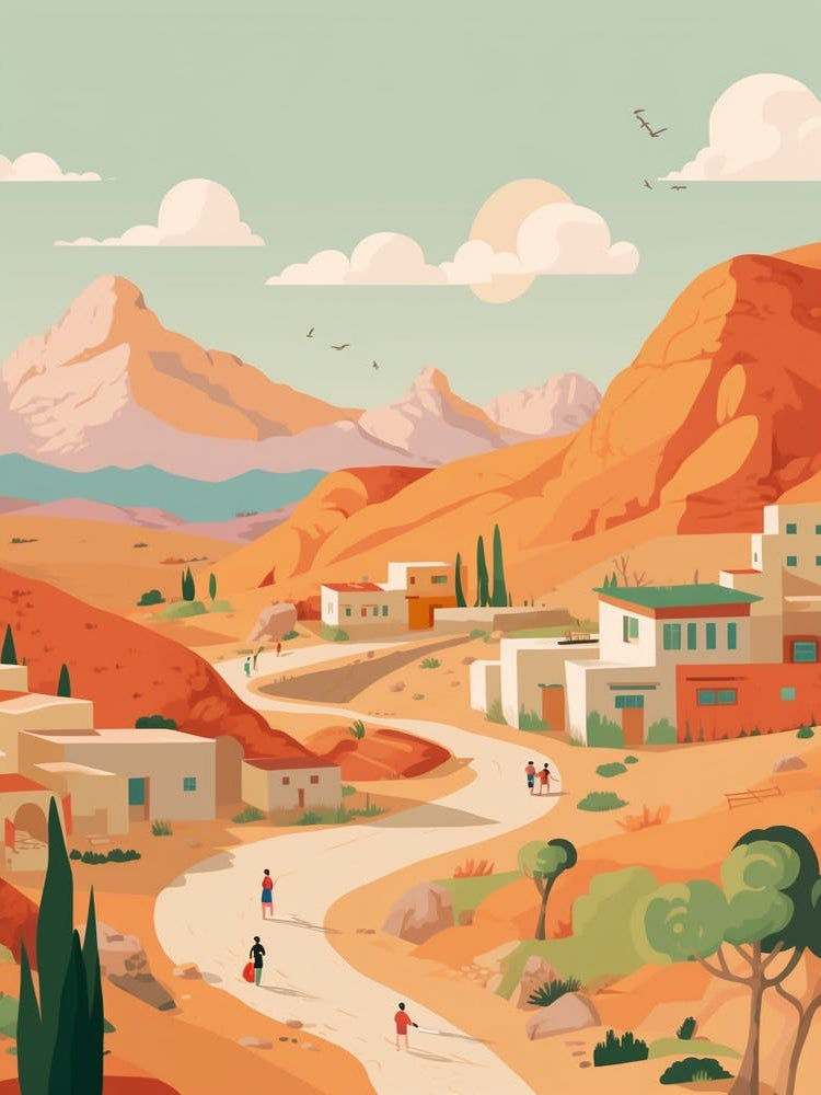 Tajikistan Travel Illustration