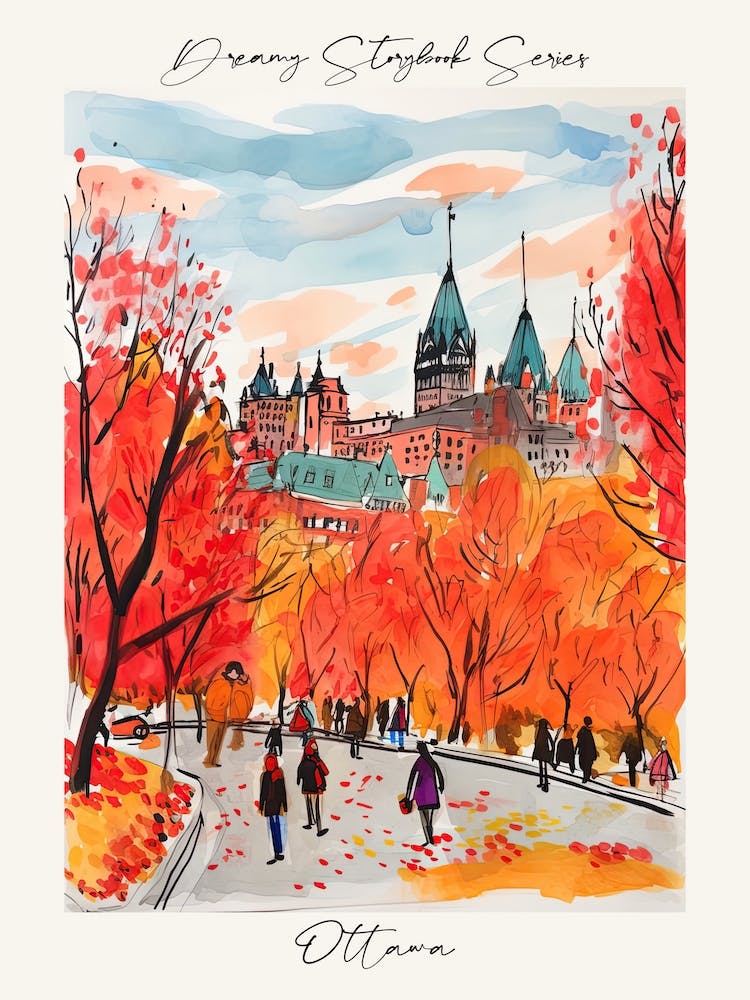 Poster Of Ottawa, Dreamy Storybook Illustration 2