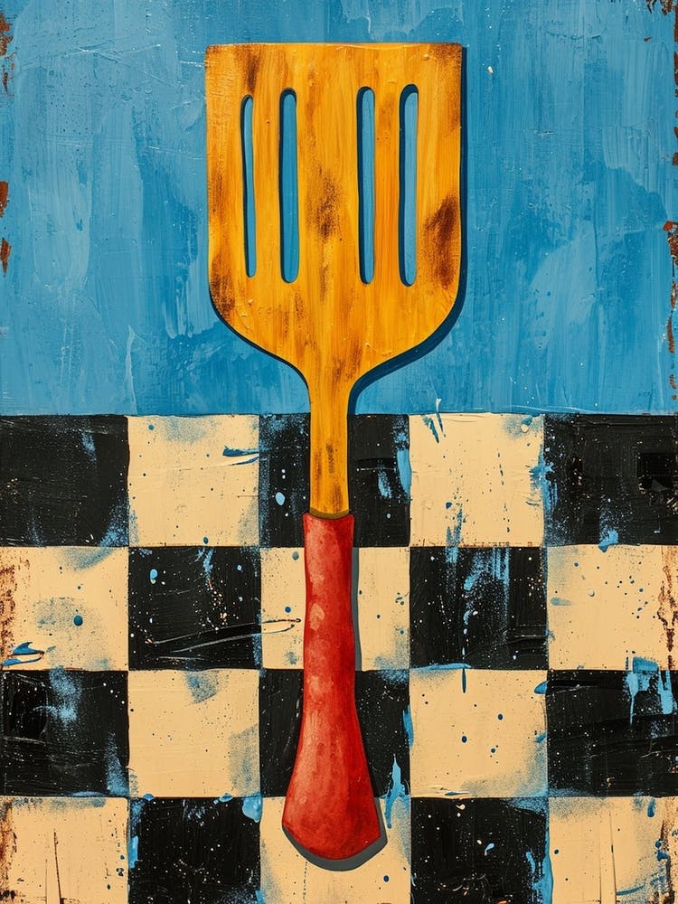 Spatel Blaues Schachbrettmuster 4