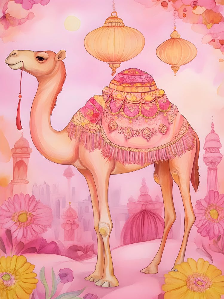 Kamel in Rosa
