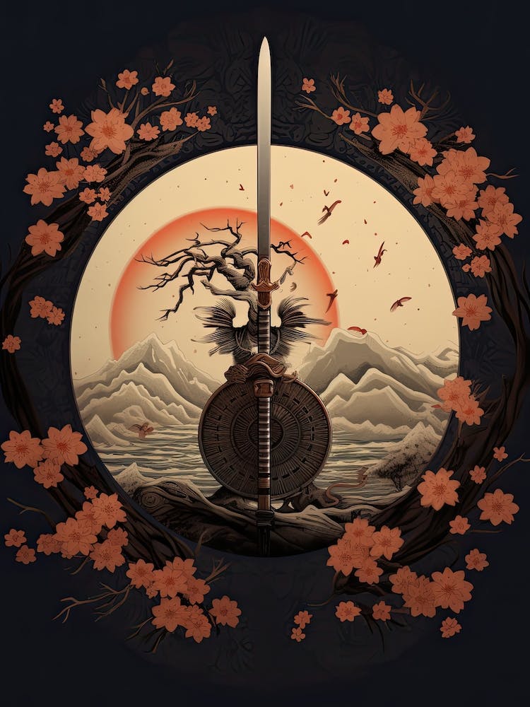 Samurai Tsuba Style Illustration 2