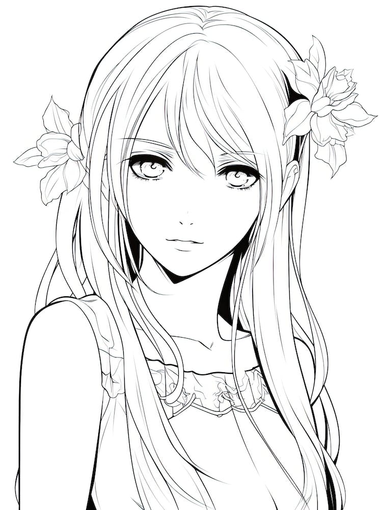 Bloom Body Girl Line Art 13