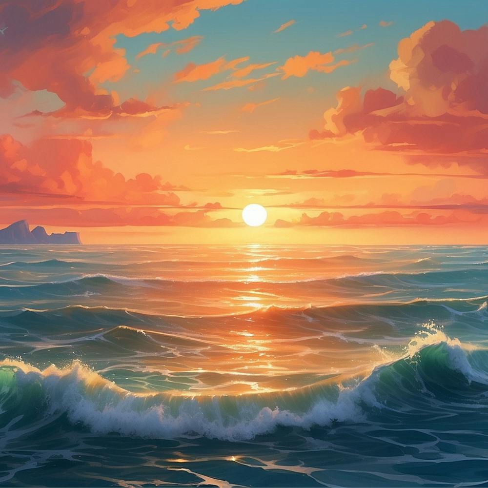 Sunset Over The Ocean