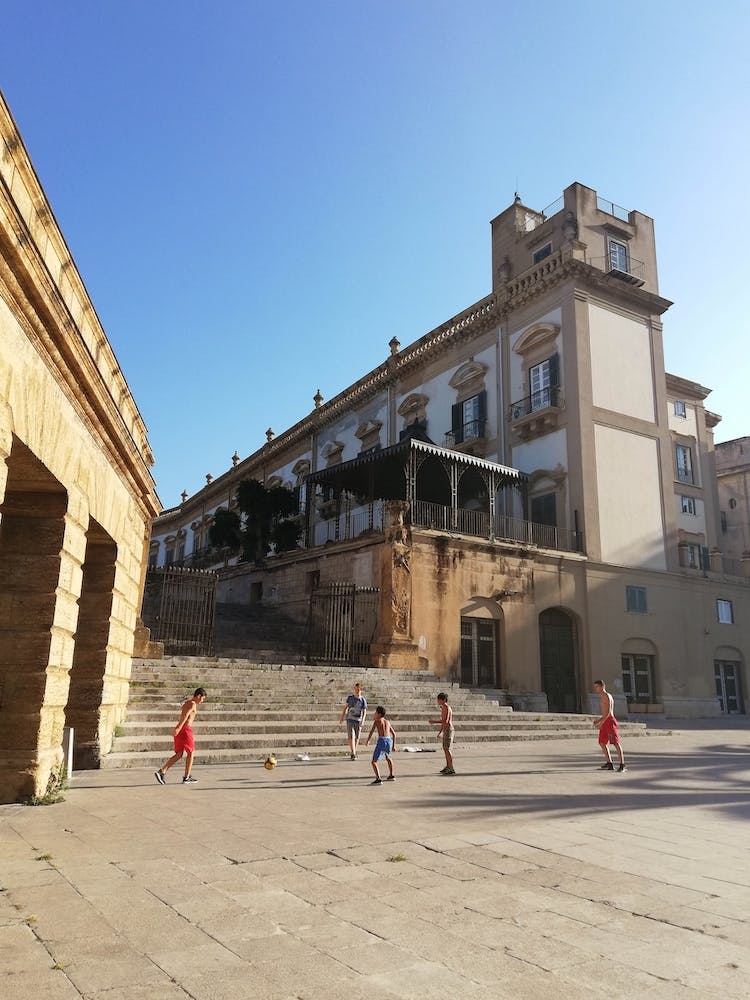Playing Football In Sicily