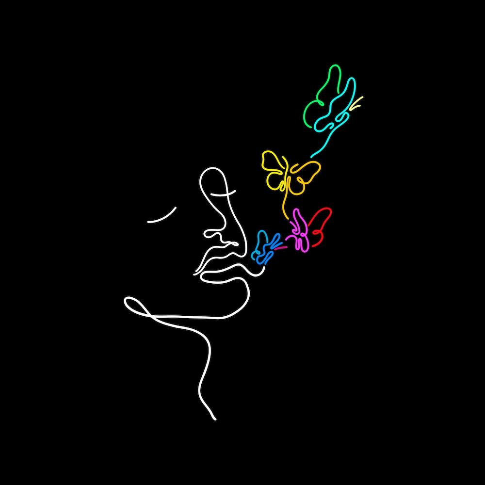 Butterflies Square Line