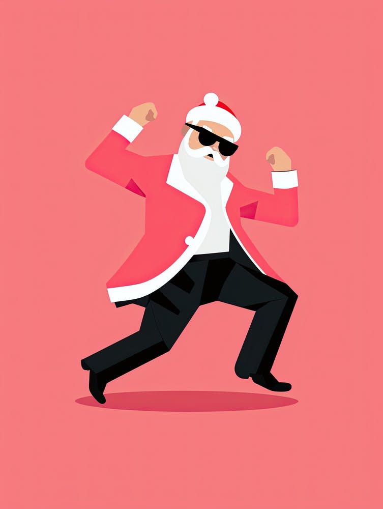 Santa Claus Dancing 433 Christmas print