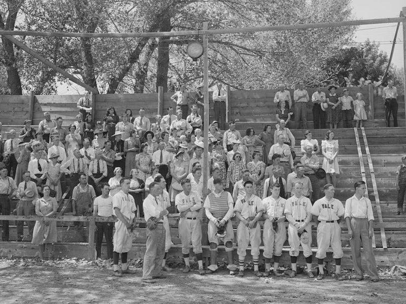 Baseball Players And Spectators Stand At Attention While Chief Justice Stone Gives The Oath Of Allegiance Over The Radio