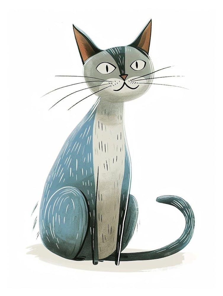 Colorpoint Shorthair Cat Clipart Illustration 1