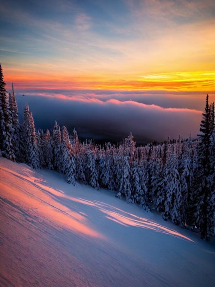Heavenly, Usa Sunrise Skiing Poster