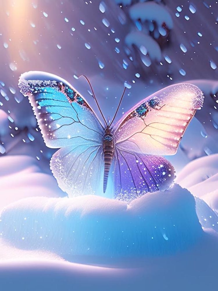 Butterfly In Snow Holographic 1