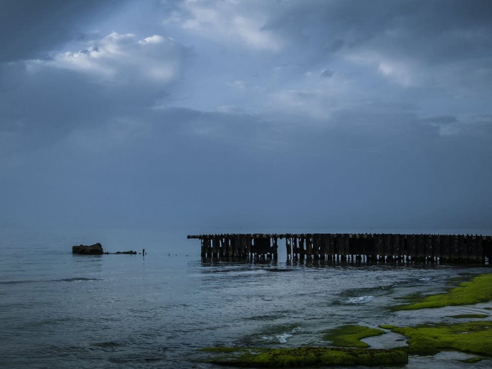 Cold Winter Stormy Day At The Beach
