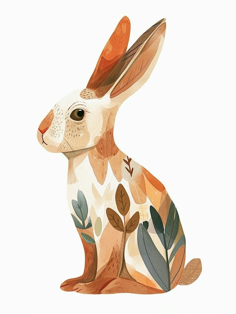 Blanc De Hotot Rabbit Kids Illustration 4