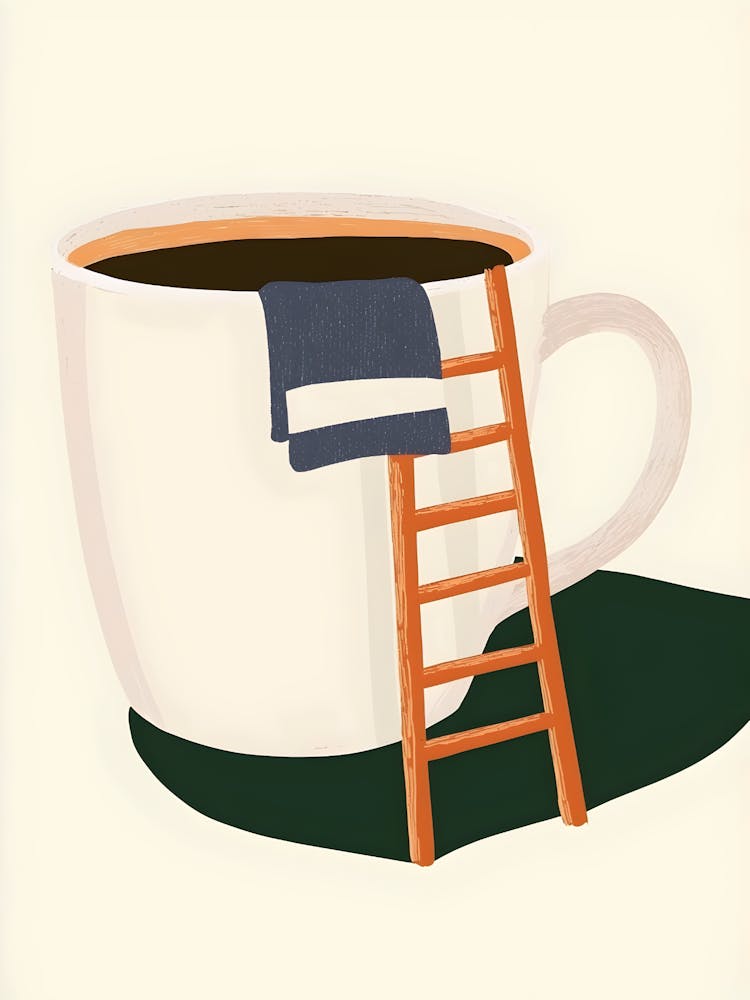 Leiter zu einer Tasse Kaffee