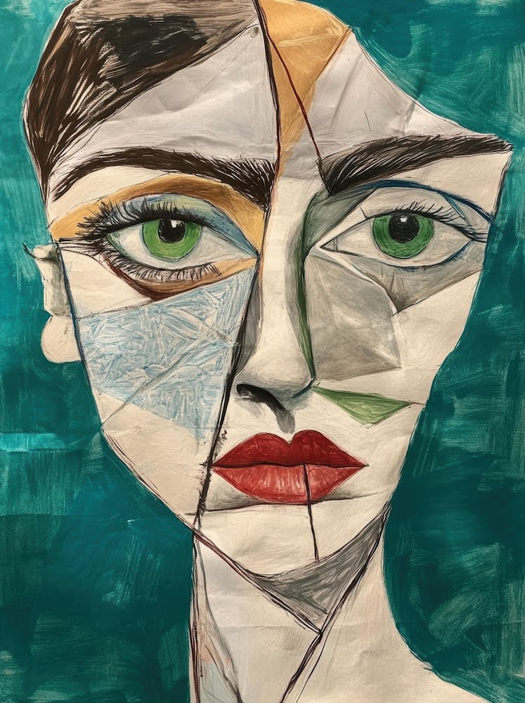 Collaged Portrait Of A Woman
