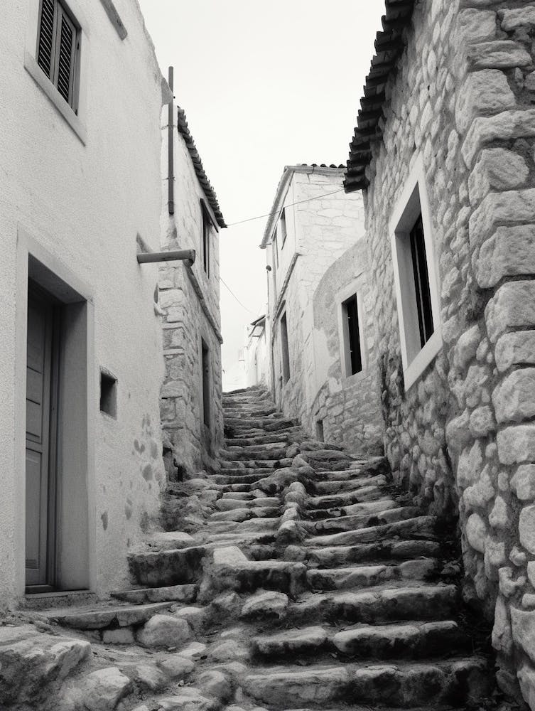 Hvar, Kroatien, Schwarz-Weiß Altes Foto 1