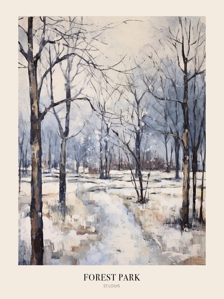 Winter City Park Poster Forest Park St Louis 2