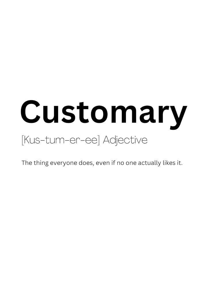 Customary Definition Meaning