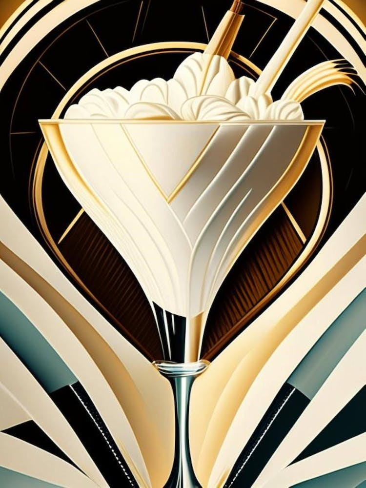 Coconut Cream Pie Cocktail Poster Art Deco Cocktail Poster
