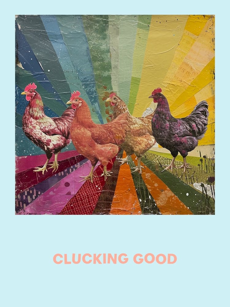 Clucking Good Textured Chicken Poster