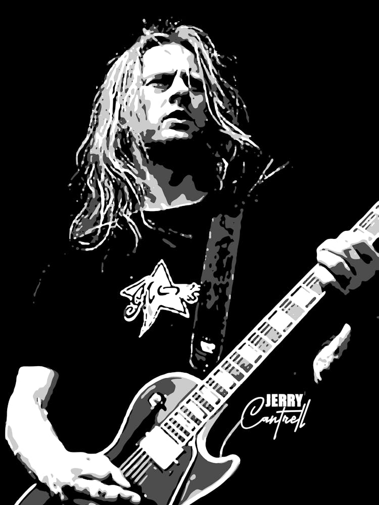 Jerry Cantrell American Guitarist Legend in Grayscale