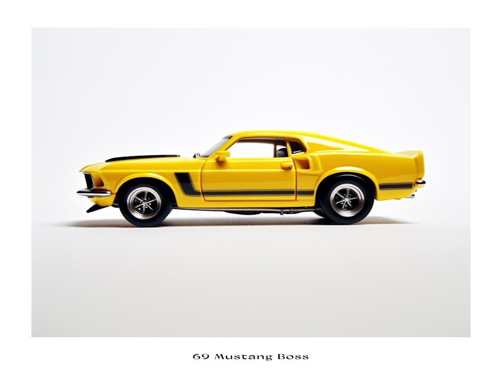 Toy Car 69 Mustang Boss 302 Yellow 2 Poster