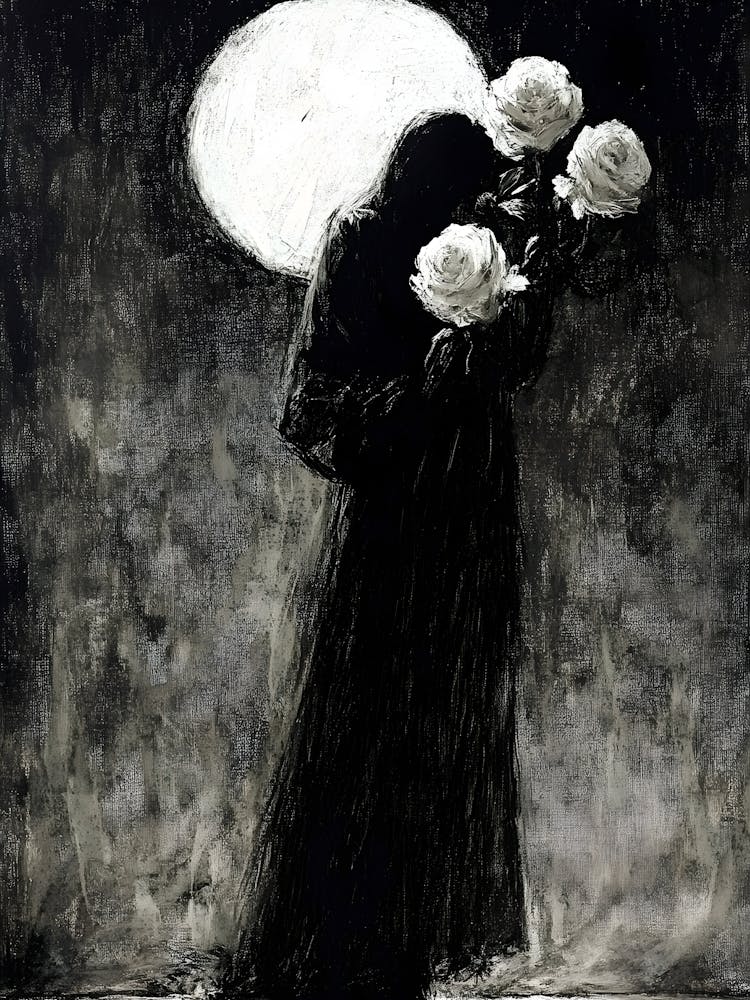 Woman Holding Roses