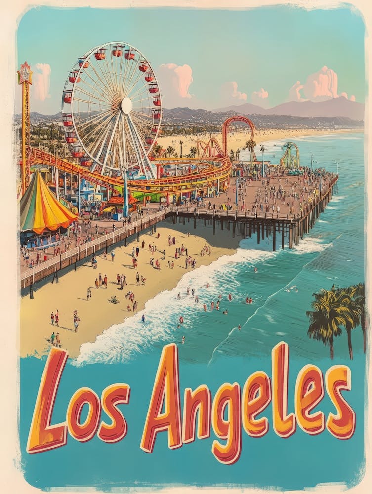 Aihrgdesign A Classic 1960s Travel Poster For Los Angeles 2