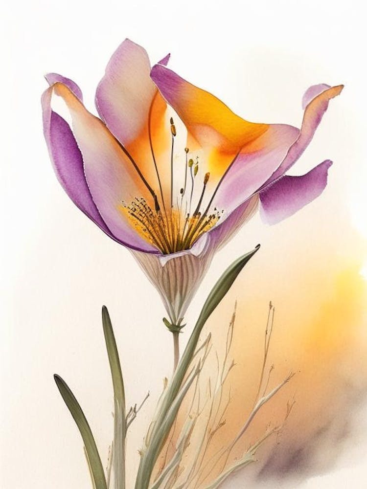 Desert Mariposa Lilie Wildblume Aquarell 2