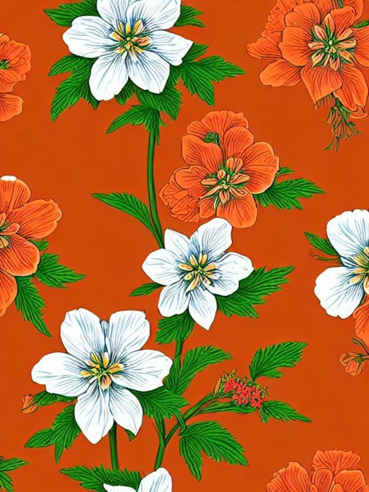Delphinium – Wiederholtes Retro-Blumenmotiv