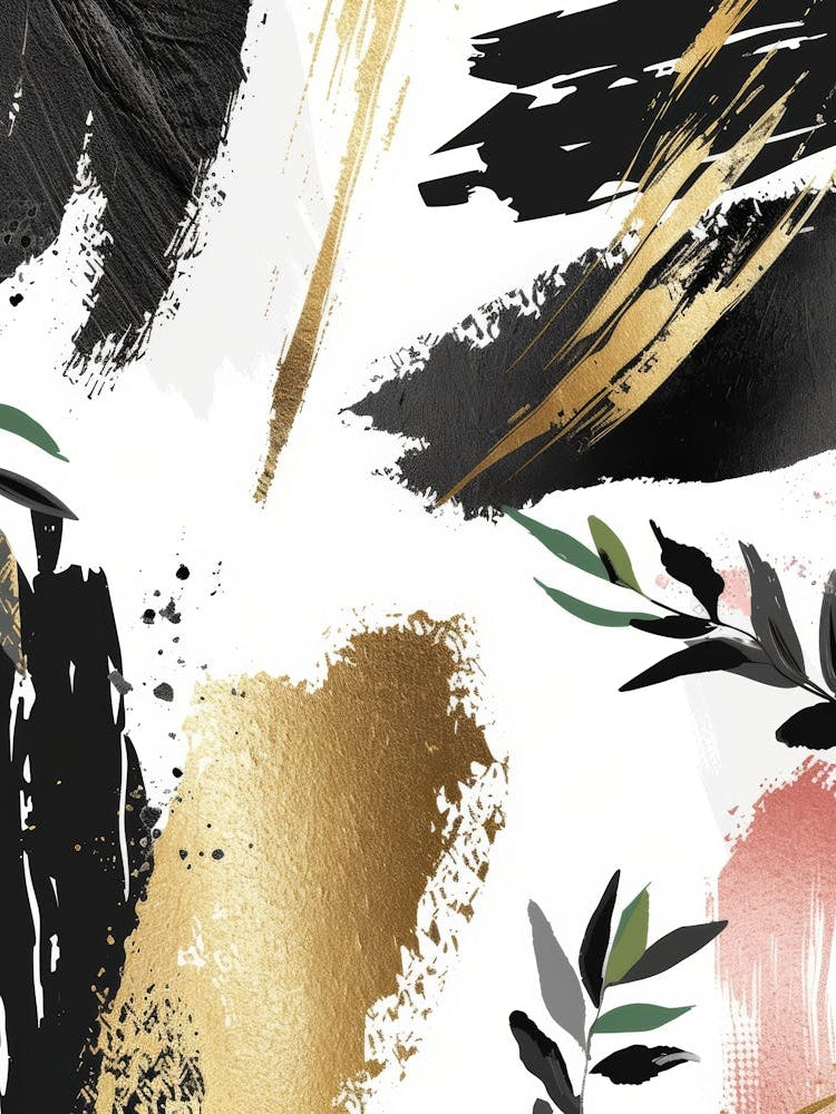 Gold And Black Abstract Painting 20