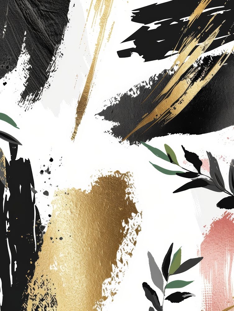 Gold And Black Abstract Painting 20