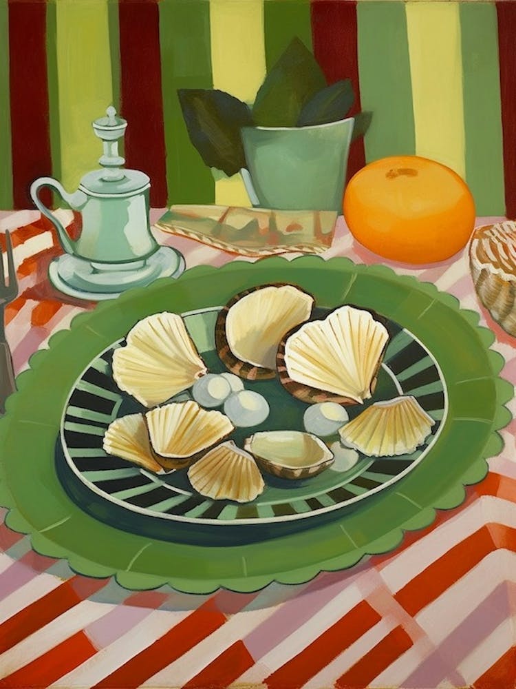 Scallops 2 Italian Still Life Painting