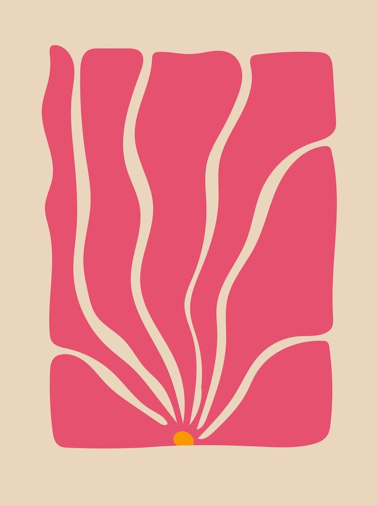 Hot pink Abstract Botanical