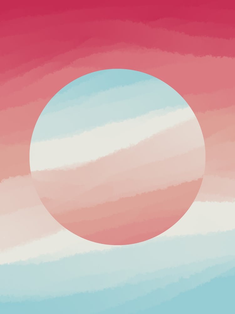 Minimal art abstract watercolor painting of the sky and evening