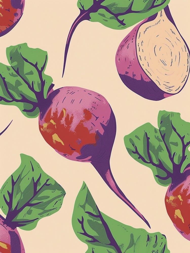 Turnip Root Vegetable Pattern Illustration 1