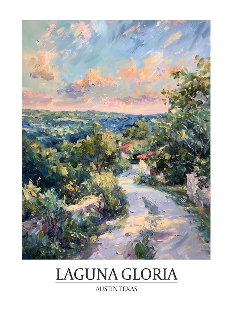 Laguna Gloria Austin Texas Oil Painting 2 Poster