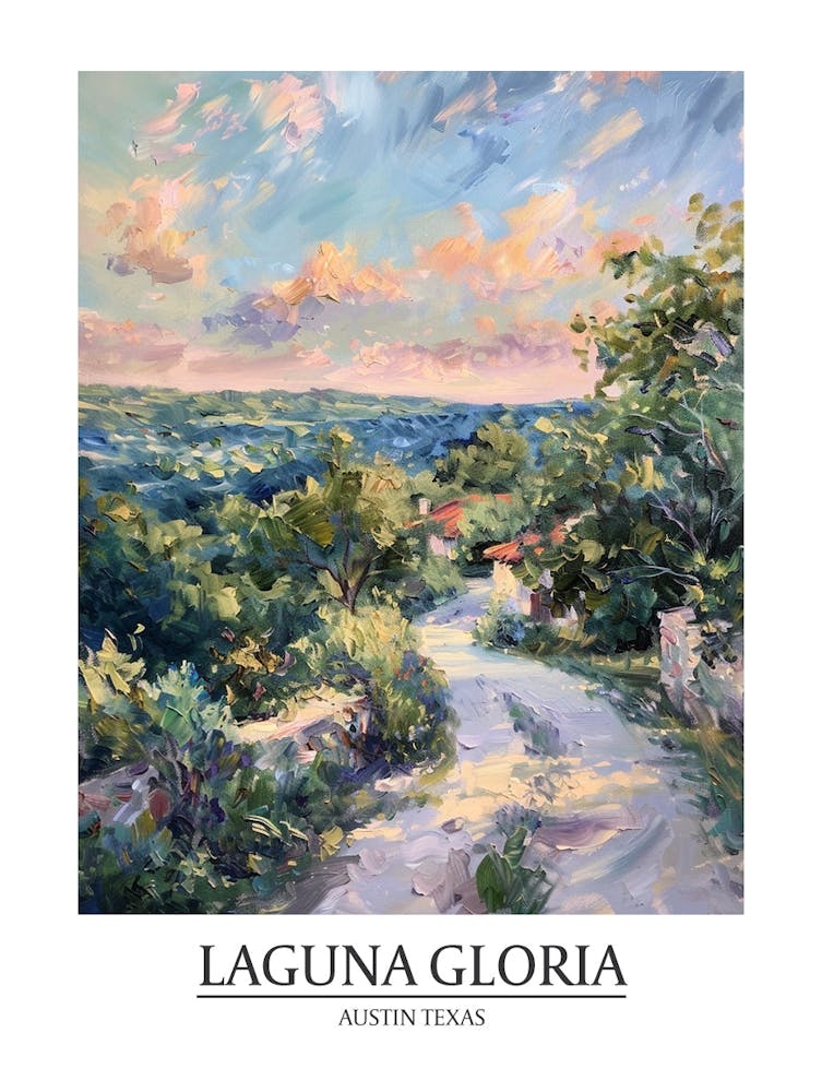 Laguna Gloria Austin Texas Oil Painting 2 Poster