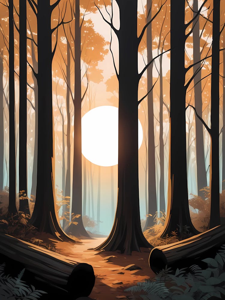 Forest At Sunset