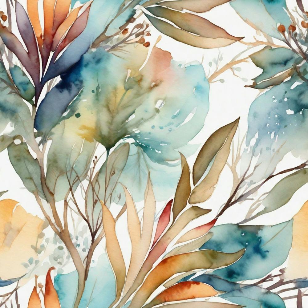 Watercolor Leaves 1