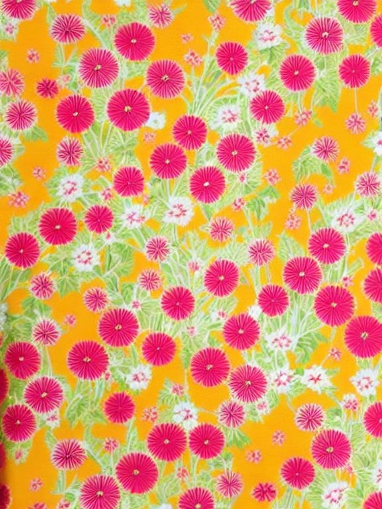 Kniphofia Floral Print Warm Tones 2 Flower