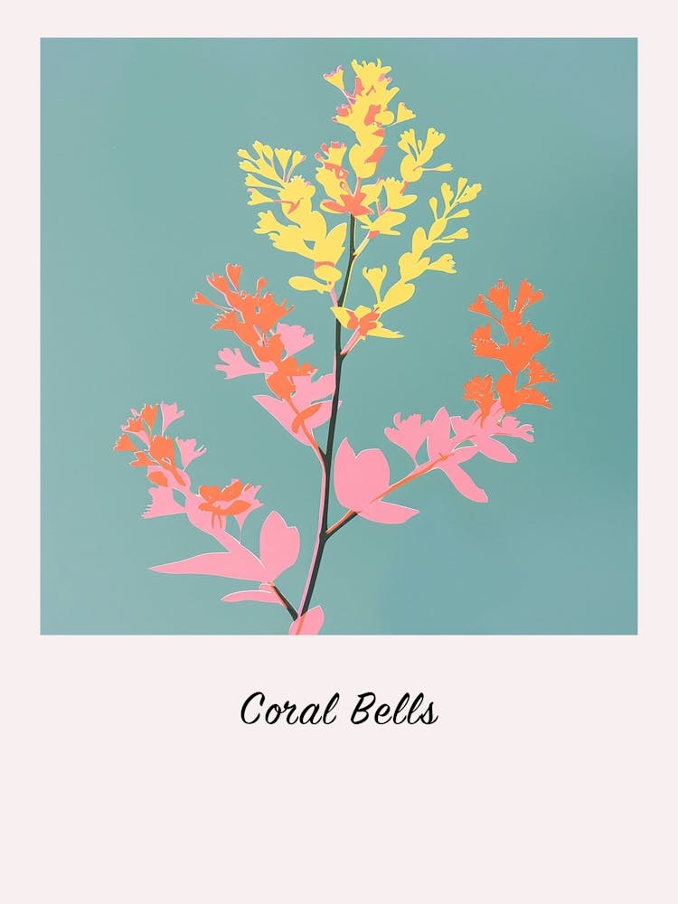Coral Bells 1 Quadratische Blumenillustration Poster