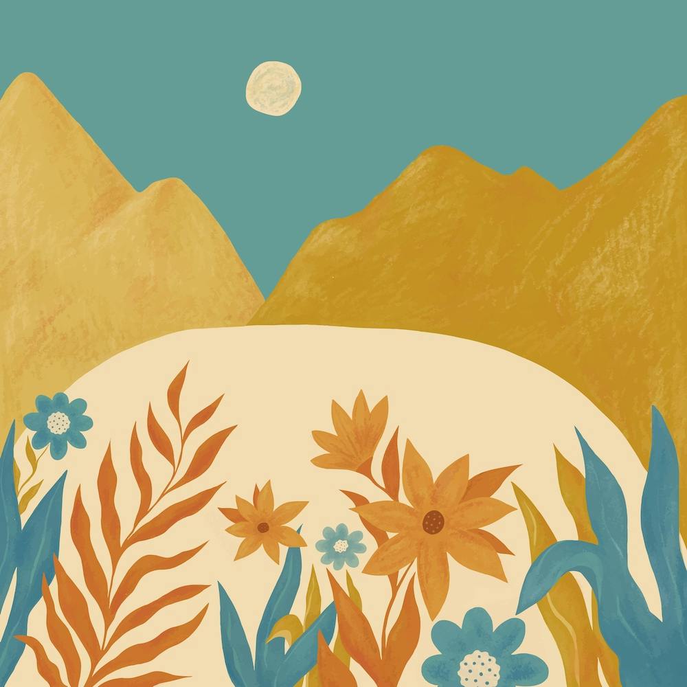 Full Moon Bloom Square