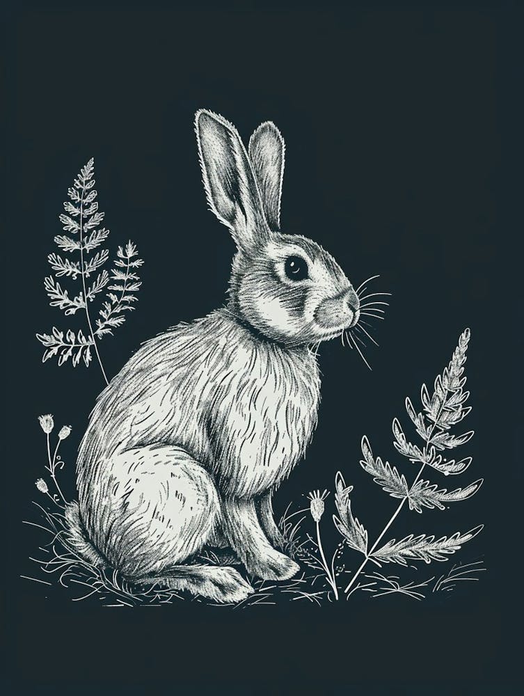 Flemish Giant Rabbit Minimalist Illustration 3