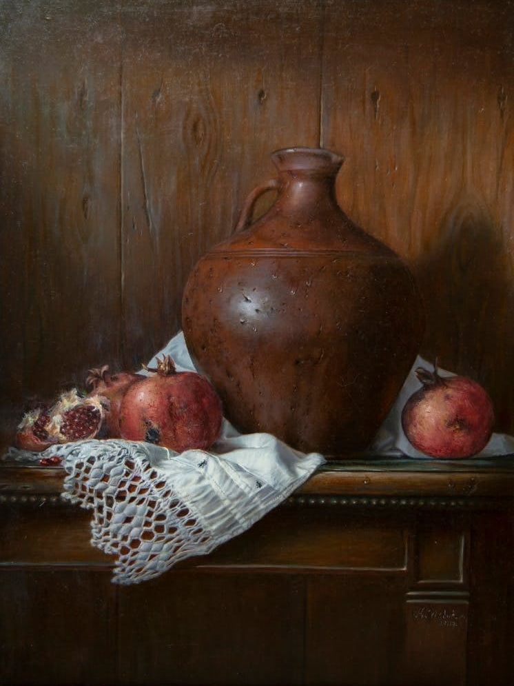 Still life with clay vessel