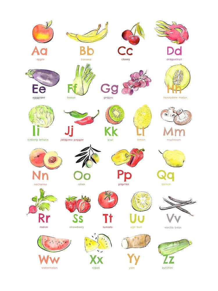 Fruit And Vegetable Alphabet