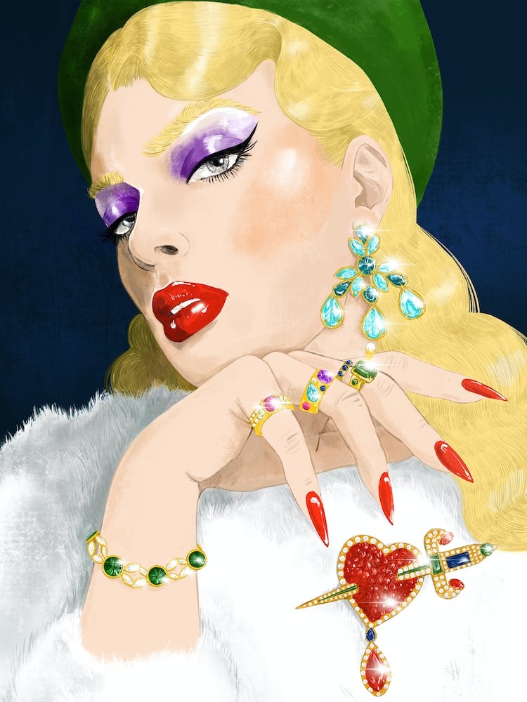 Green Beret Fashion Illustration