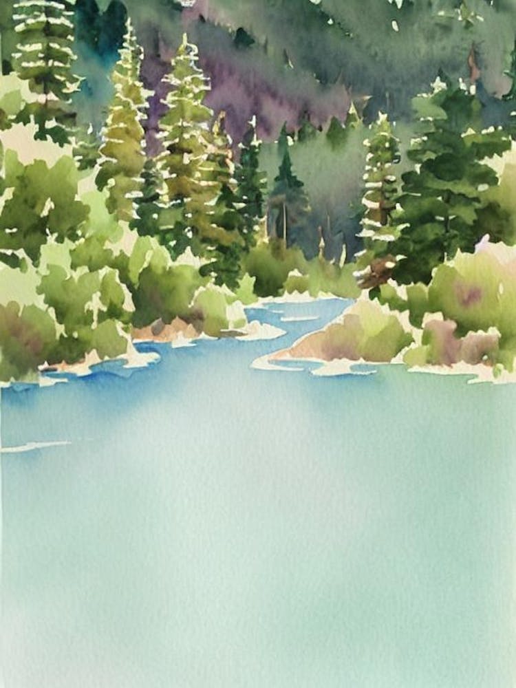 Sequoia National Park United States Of America Water Colour Poster