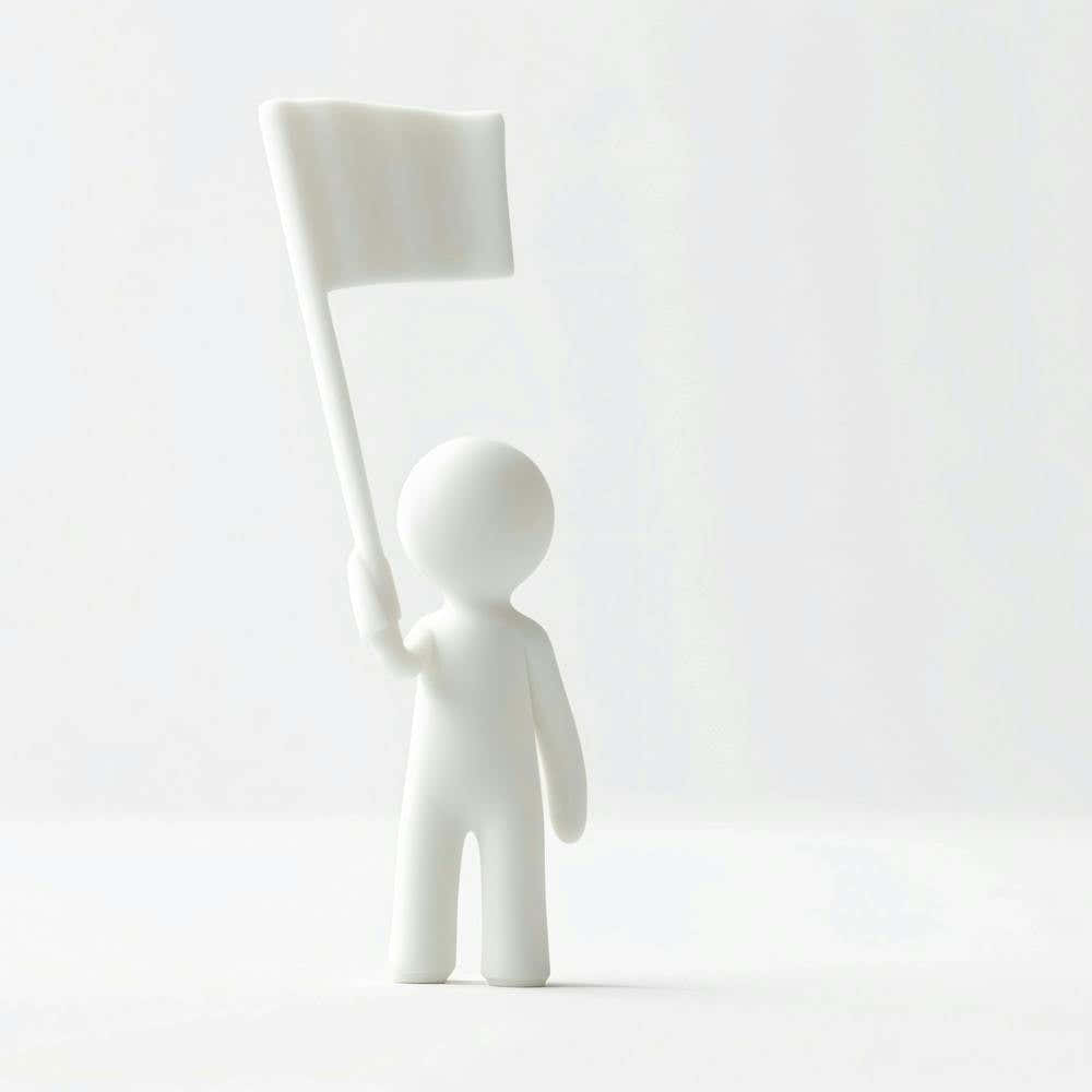 White Man Holding A White Flag