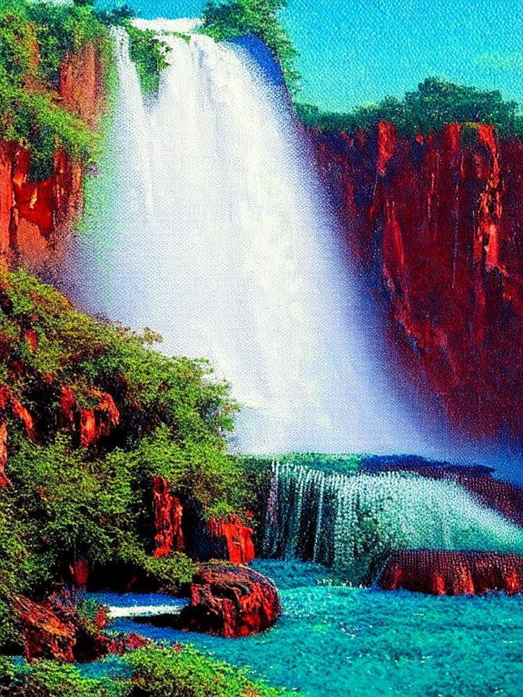 Iguazú Falls National Park Brazil Pointillism